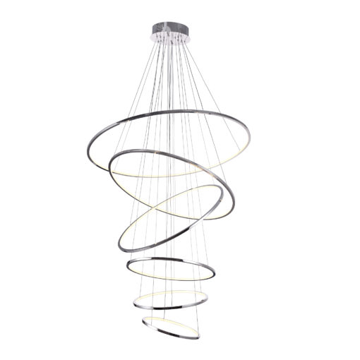 Astele - LED Swirl Pendant 6 - Chrome